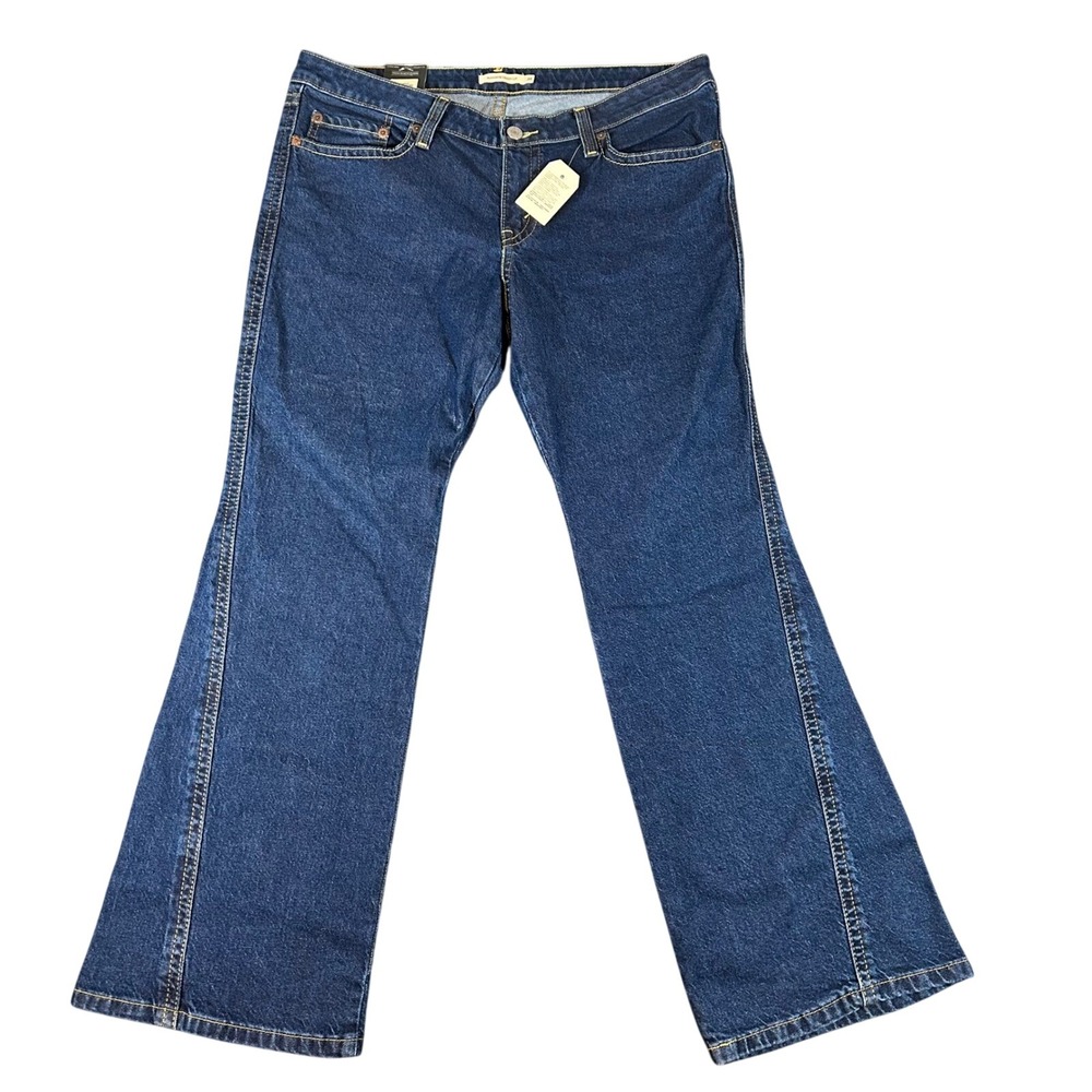 Levis Premium Noughties Bootcut Jeans Womens 34x32 Fits 40x31 Low Rise Dark Wash